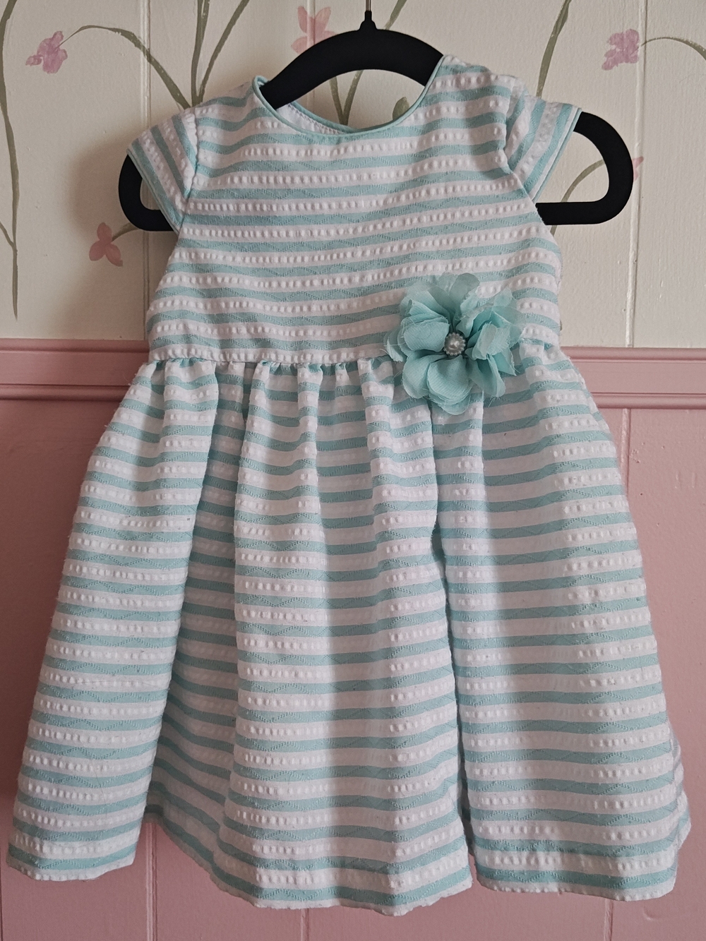 Marmellata Mint & White Striped Dress